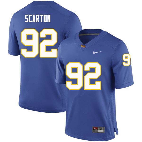 Men #92 Jake Scarton Pittsburgh Panthers College Football Jerseys Sale-Royal